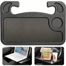 Bandeja de mesa para volante de coche 2 en 1, estante de almacenamiento de escritorio (incluye bandeja para portátil y portavasos), (hecho de material ABS de alta resistencia), adecuado para coches, camiones, SUV - con múltiples funciones como uso de oficina, comida, lectura y organización dentro del coche. El diseño es simple y elegante, con una estructura estable. - Multicolor - Ver 3