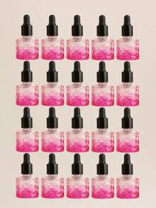 2 piezas/3 piezas/5 piezas/10 piezas/20 piezas Botellas de vidrio con cuentagotas recargables de 10ml para aceites esenciales y perfumes con diseño de piña redonda, mini viales transparentes rosas portátiles para muestras - Multicolor - Ver 20