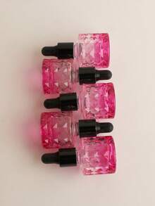 2 piezas/3 piezas/5 piezas/10 piezas/20 piezas Botellas de vidrio con cuentagotas recargables de 10ml para aceites esenciales y perfumes con diseño de piña redonda, mini viales transparentes rosas portátiles para muestras - Multicolor - Ver 12