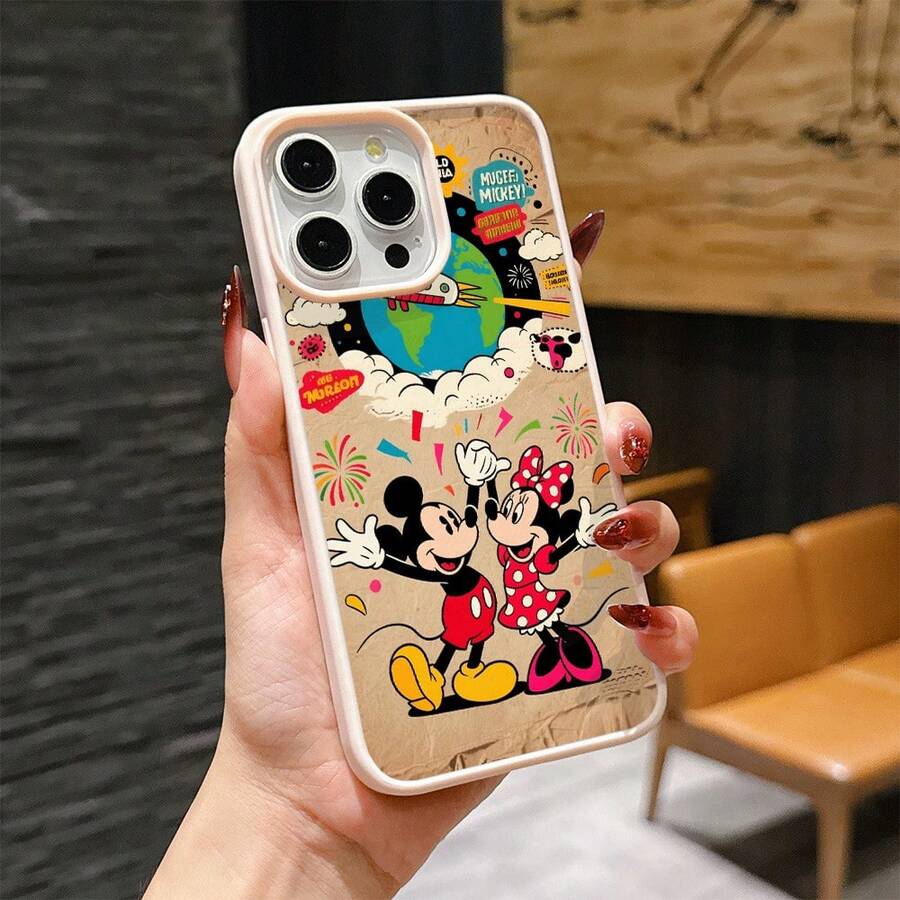 Mickey Mouse Clubhouse Character Patterned Phone Case Featuring A Joyful Design. Mickey Mouse, Minnie Mouse, Donald Duck, Daisy Duck, Goofy Dog, Compatible With IPhone 17, 17 ProMax, 17 Pro, 17 Air, 16, 15, 14, 13, 12 Pro 11 XsMax Xs Xr X And Galaxy Models, With Shockproof Protection And Magnetic Case. A Fun Gift For Disney Fans ,Mickey Fans, Family, Friends, Birthdays, Holidays, And Special Occasions. A Delightful Addition To Your Phone Accessories. - Pink - View 1