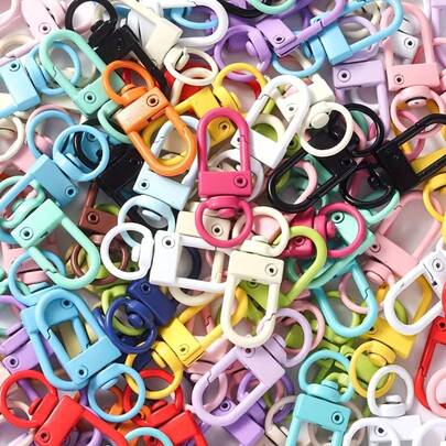 5/10/15 piezas Ganchos de puerta coloridos, ganchos de metal duraderos de colores caramelo, llaveros con mosquetón en forma de U giratorio a 360°, conectores de llaves multicolor para DIY, dijes de mochila y accesorios de manualidades
