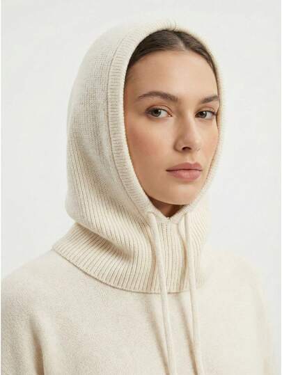 New Balaclava Hat, Windproof Wool Neck Warmer Hood For Women, Warm Ear Protection Winter Hat