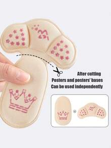 T-Shaped Soft Foam Self-Adhesive Heel Cushion Pads, Prevent Friction For High Heels - Apricot - View 5