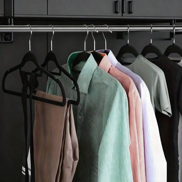 1/5/10/20/60/100pcs Non-Slip Invisible Garment Protectors, Ultra-Thin Space-Saving Design, Suitable For Various Clothing Including Shirts, Pants, Dresses, Essential For Home Closet, Retail Display Hangers, Slim Design, Minimalist Storage Rack, Sturdy And Durable Plastic Hangers, Multi-Functional Hangers, Home Organization, Fashion Boutique