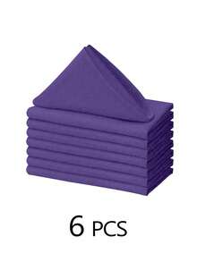 6/10/12/24/50 chiếc Khăn ăn vải màu tím, số lượng lớn 14*14/17*17/20*20 inch, có thể giặt được, 100% vải polyester, viền may chắc chắn, lý tưởng cho khách sạn, nhà hàng, tiệc tùng, đám cưới. - Màu tím - Xem 17