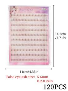 120片免胶迷你火焰假睫毛，易于佩戴，节省化妆时间，韩式C型卷翘，长度5-6毫米，适合角色扮演、动漫，自然魅惑火焰睫毛，自粘式假睫毛 - C - 查看 8