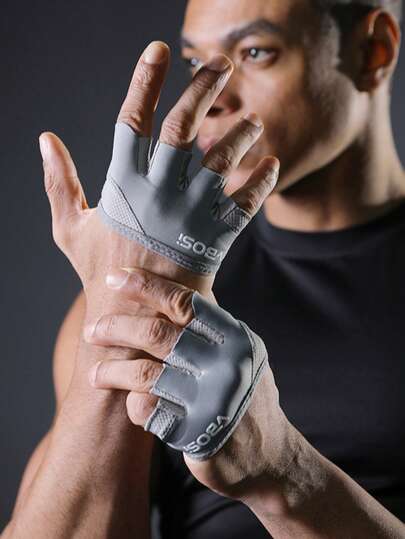 1 Pair Black/Grey/Pink Callus-Free Fitness Gloves, Breathable Fingerless Sports Gloves With Thickened Anti-Friction Palm, Anti-Blister And Non-Slip, Suitable For Pilates, Aerial Yoga And Gym Workouts (All Seasons)