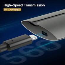 Portable External SSD for Win//Android 4.0+, High Speed Reading, Shock and Drop Resistant - GRIS - Ver 2