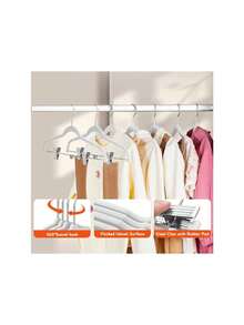 Hangers - 14 Pack Non-Slip Heavy-Duty  Hangers For Shirts, Pants, Skirts, Dresses, Jackets, Coat (White),39830288 - 白色 - 查看 6