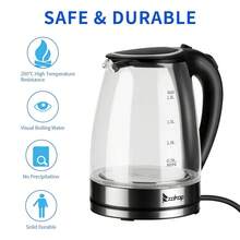 [Same model: 94353526] HD-1857-A 220V 2000W 1.8L Electric Glass Kettle UK Plug - como en la foto - Ver 7