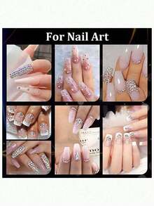 12 Grid Nail Rhinestones 1.5mm-5mm 3D Nail Art Glass Crystal Clear Nail Stones Gems Pearl Crystal Strass 3D Charm Gems Nail Multi-Shape 3D Nail Diamonds For Nail Art And DIY Decoration 1 Boxes Nail Art Rhinestones Flatback Rhinestones Pearls Nail Charms For Acrylic Nails Crystals Nail Art Supplies Half Round Design Nail Gems - 彩色 - 查看 4