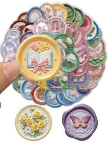 50 miếng dán tem nổi họa tiết cổ điển, decal nghệ thuật 3D, chất liệu vinyl cao cấp, thích hợp cho người lớn và những người yêu thích văn phòng phẩm, dùng để làm sổ lưu niệm, nhật ký, thư từ, phong bì, thiệp, sổ tay, sổ kế hoạch, album, gói quà và trang trí hộp quà. - Hồng - Xem 6