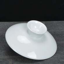Tapa deón, taza deé, accesorios de tapa única, porcelana blanca, tapa deón de flores azules y blancas, accesorios de juego deé Sancai Gaiwan - Diámetro 8,3 cm - Ver 4