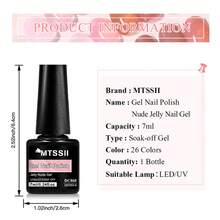 Mtssii 6pcs 7ml Nude Pink Jelly Crystal Gel Nail Polish Set Acrylic Translucent Nude With Sheer Ice Clear Effect Nail Glue Spring Summer Semi Permanent UV Gel Varnish Diy French Manicure Nail Art For Home Salon Gift For Women - 彩色 - 查看 8