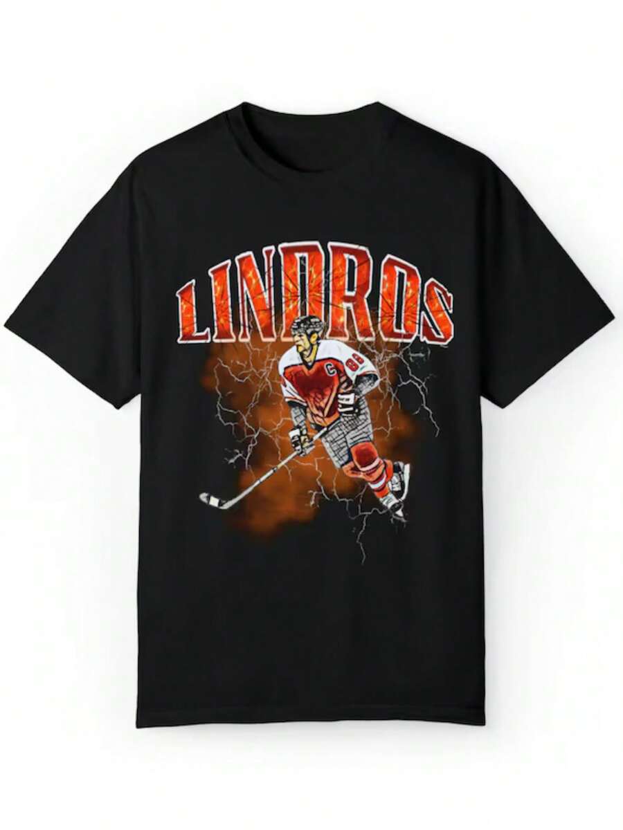 Er-Ic L-Indros Philadelphia Hockey Vintage T Shirt For Women's And Men's - 黑色 - 查看 1