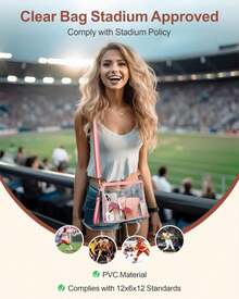 PACKISM Clear Bag For Stadium Events - Clear Purses For Women Stadium Crossbody, Concert Bag For Sports &Amp; Festival | Fashionable, Stadium Approved, Versatile, For Sports, For Concert - ColorC - 查看 5