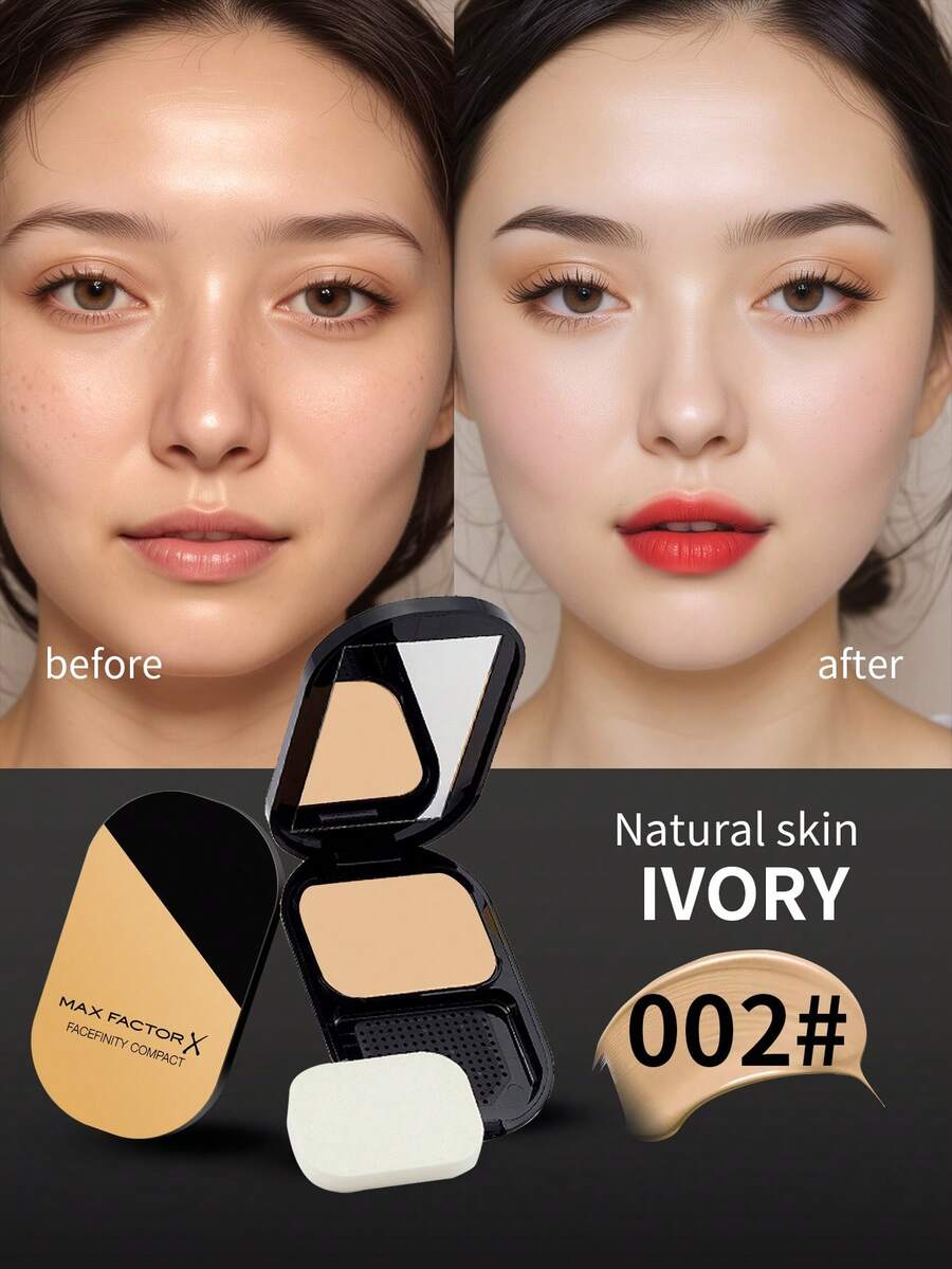 Max Factor Facefinity Polvo Compacto de Base 10g - 02 Marfil - 002 Marfil - Ver 1