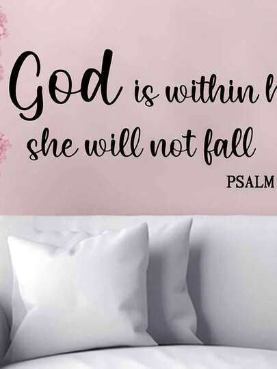 1pc Removable English Bible Verse Wall Sticker, Suitable For Bedroom, Living Room, Bathroom Decor, Home Decoration, Versatile For All Seasons, Fashionable Gift For Holidays