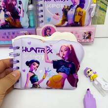 Huntes Cartoon Stress Relief Notebook, Student Memo Pad With Highlighter Pens, Stationery Gift Set For Back To School, Valentine's Day