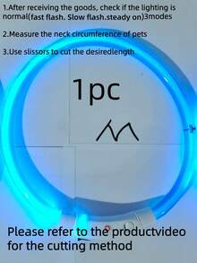 1件 LED充電式發光PVC寵物項圈，3種照明模式，夜間可見，確保寵物活動，適用於小型到大型犬貓，節日氛圍項圈，可調節長度，本產品非通用款，購買前請確認尺寸，請根據寵物實際重量調整適用範圍，以免使用時對產品造成嚴重損壞 - 彩色 - 查看 13