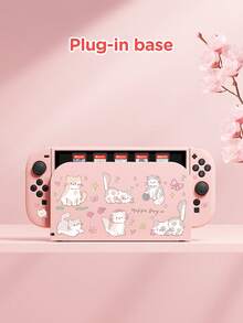 1pc Ins Style Cat & Bow Graphic Switch/Switch 2 Console Protective Case, Compatible With New Switch 2 (2025)/Switch NS/Switch OLED/Lite, Switch Gaming Accessories, Full Set Including Storage Pouch, Card Slot Base, Best Gift Compatible With Switch Players - Multicolor - View 10