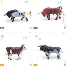 Realistic Cow Model Toy Set, Children's Educational Animal Figurines, Multicolor Wild Animal Collection Models - Grey - View 9