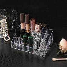 Women's Desktop Lipstick Storage Box, Bedroom Storage Rack, Plastic Lipstick Storage Box With Cover, Transparent Acrylic Lipstick & Lip Gloss Storage Rack, Nail Polish Rack, Anti-Pollution - Multicolor - View 6