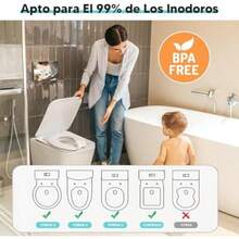 Alfombrilla de Inodoro Plegable para Niños, Asiento de Inodoro Niños Salpicaduras Y Anti-Pellizco, Adaptador de Baño para Niño con Base Antideslizante Y Bolsa, para Viaje, Baños Públicos(default) - Multicolor - Ver 6