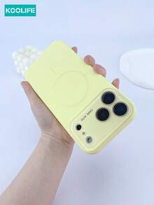 1个液态硅胶镜头保护大视窗手机壳，带纤薄磁环，纯色简约TPU软壳，内置镜头膜和凸起镜头保护，防震，兼容 17/17 Pro/17 Pro Max - 乳黃色 - 查看 2