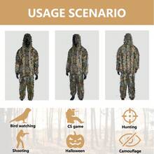 Adult 3D Green Leaf Suit, Turkey Hunting Gear, Lightweight Green Leaf Camouflage Outfit, Suitable For CS Games, Outdoor Activities And Halloween - Maple Leaves - View 6
