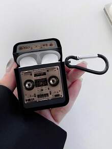 Retro Cassette Tape Bluetooth Headphone Case, WALKMAN Element Headphone Case, Y2K, Black Headphone Case With 1 Headphone Case Carabiner, Compatible With Headphone Case, Compatible With Airpod Case, Compatible With AirPods Pro (2nd Generation), Compatible With AirPods 3, Compatible With AirPods Pro, Compatible With AirPod1/2, Compatible With AirPods 4, Compatible With AirPods Pro3 - Black - View 15