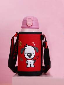 Pipi Bear Print Crossbody Portable Water Bottle Insulated Sleeve - Multicolor - View 3