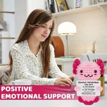 1个毛绒娃娃，活泼的墨西哥嘴蝾螈钩针动物，粉色趣味礼物娃娃，适合送给女孩/男人/她/他/女朋友/孩子/青少年等的幸运礼物。 - 彩色 - 查看 6