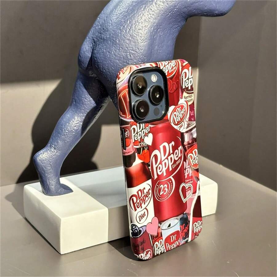 1PCS Creative Simple Pink Cherry Bling Soft Protective Case Pocket-Friendly Commuter Series Perfect Gift For Women - 黑色 - 查看 1