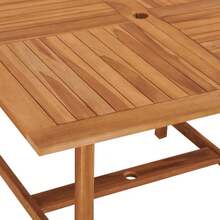 vidaXL Mesa de jr de jardim 110x110x75 cm Bois maciço de teck - Castanho - Ver 5