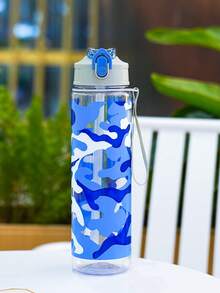 1pc 750ml/26oz Outdoor Sports Water Bottle, Camouflage Themed Print, With Lanyard, Flip-Top Straw Design, Suitable For Outdoor Sports, Running, Fitness, Cycling, Holiday & Birthday Gift - Multicolor - View 13