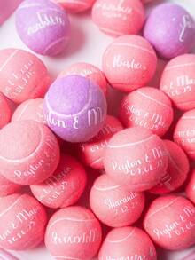 1Pc Personalized Tennis Ball,Can Be Customized With Your Name , Multiple Colors Available, Christmas/Birthday Gift, High Elasticity For Beginner Training & Match, Massage Pet Ball, Chew Toy, Custom Logo Tennis Accessory, Stress Relief Pet Supplies - Multicolor - View 6