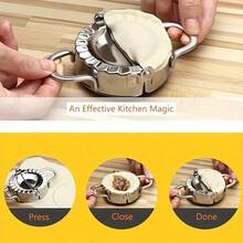 Molde para empanadillas de acero inoxidable - Prensa fácil para envolver y cortar para hacer empanadillas, tartas y pasteles perfectos - Herramienta de cocina esencial - Multicolor - Ver 6