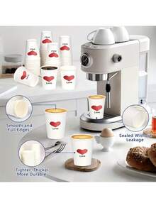 25/50个红色爱心纸杯，加厚一次性8盎司纸杯，适用于派对、婚礼、周年纪念、节日、浪漫场合、家庭聚会、生日等。 - 彩色 - 查看 4