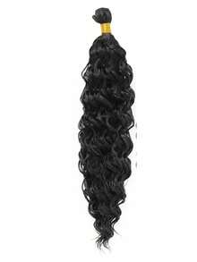 1 y 3 piezas/paquete Extensiones de cabello negro rizado y esponjoso de 14 a 22 pulgadas, extensiones de cabello sintético resistentes al calor, peinado DIY - Negro - Ver 12