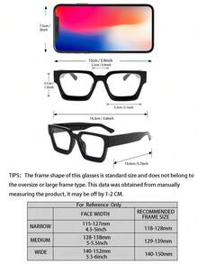 1副塑料方形几何全框多色个性新款ins风流行设计男士透明眼镜，适合户外休闲活动、约会装扮、办公室、音乐节、家庭出游、外出穿搭配饰，适合所有脸型 - 無色 - 查看 6