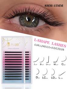 12排 J/L/M/LC/LD/L+ 捲度 0.03/0.05/0.07/0.10mm 厚度 3D 仿貂毛簇裝濃密豐盈捲翹假睫毛 貓眼效果 柔軟輕盈 睫毛接種套裝 長捲睫毛托盤 - 黑色 - 查看 2