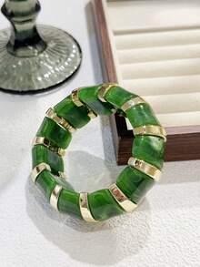 1pc Women's Beaded Bracelet, Bohemian Style Beaded Resin CCB Elastic Bracelet, Suitable For Vacation Wear - Beaded Elastic Bracelet - View 13