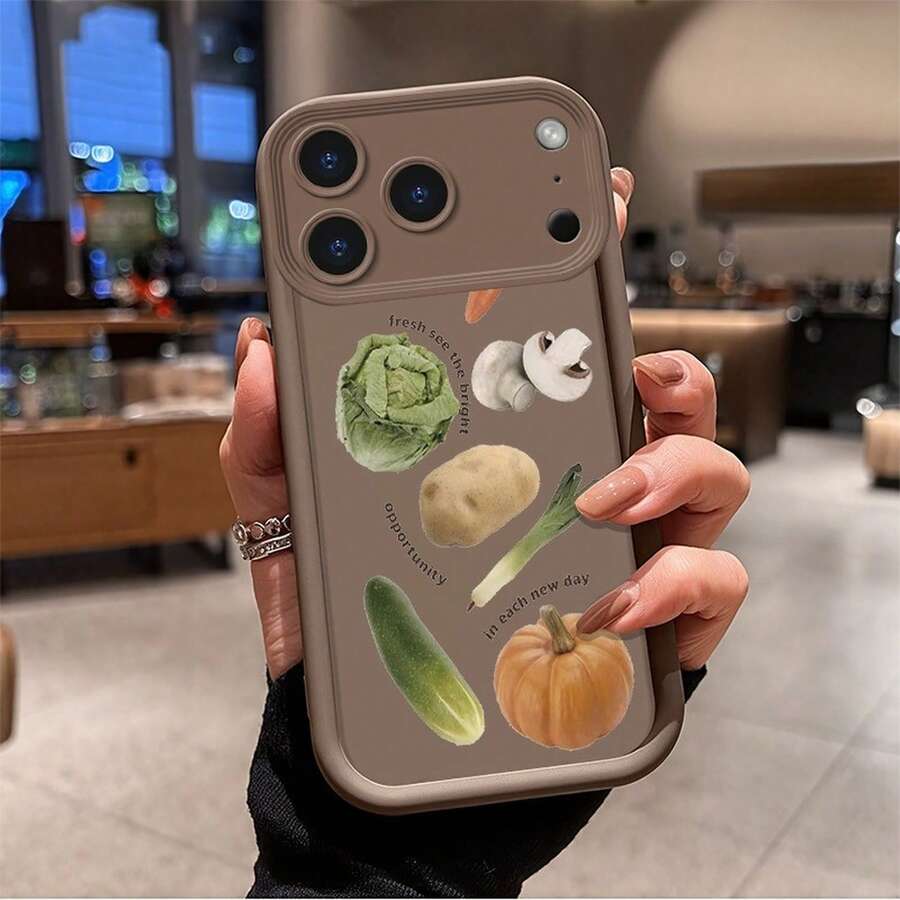 Vegetable phone case suitable for 17 16 16E 15 14 13 12 11 Pro Max 17 Air 16 Plu silicone all inclusive protection anti slip and anti fall soft case - Escalera Ojo Celestial - vegetal - SKU331WX - Ver 1