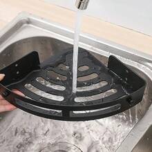 1 chiếc kệ tam giác không cần khoan, kệ đựng đồ góc cong, chống trượt, có thể tháo rời, tiết kiệm không gian, thích hợp để đựng dầu gội, sữa tắm, mỹ phẩm, vật dụng thiết yếu cho góc phòng tắm và nhà bếp (Thích hợp cho mọi mùa / Quà tặng Halloween / Giáng sinh / Năm mới) Phụ kiện phòng tắm - màu đen - Xem 6