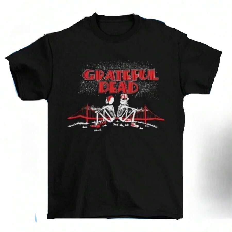 1988 Grateful Deads Tour T Shirt Vintage - 黑色 - 查看 1