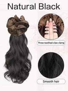 人造马尾辫，人造发髻马尾假发片，爪夹发髻发夹，人造假发髻接发，女士日常佩戴发饰 - 彩色 - 查看 10