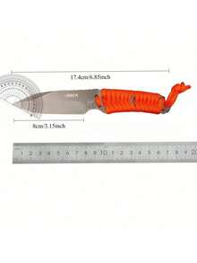 1 pieza, cuchillo de frutas de acero inoxidable de cocina, cuchillo de frutas multipropósito al aire libre, con vaina de cuchillo, adecuado para picnic, uso de cocina, camping, regalos - Naranja - Ver 7