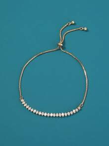 1pc Fashionable Hiphop Zirconia Eye Bracelet - Yellow Gold - View 6