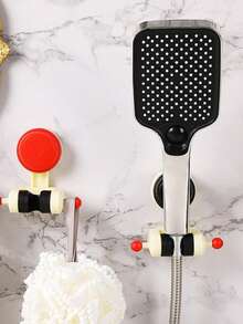 1 pieza Soporte de ducha de ventosa multifunción creativo, base de ventosa ajustable para ducha, sin necesidad de perforar - Rojo - Ver 6